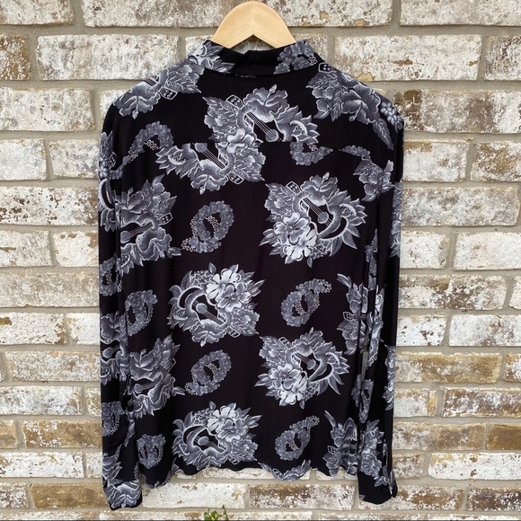 ALLSAINTS Garland Long Sleeve Hawaiian Shirt NWT - Picture 12 of 12